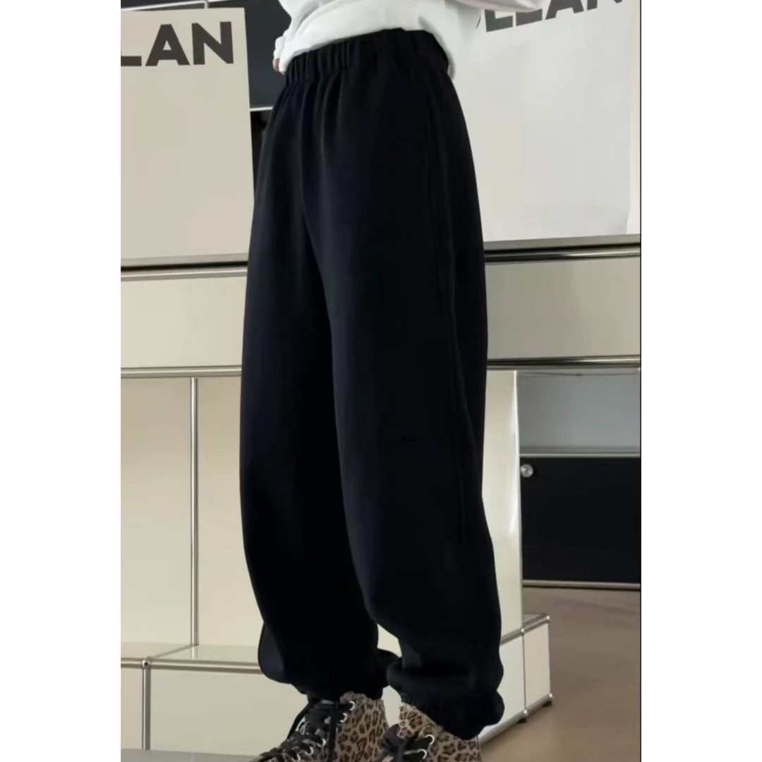 诗歌兰女装时尚百搭休闲加绒卫裤休闲裤