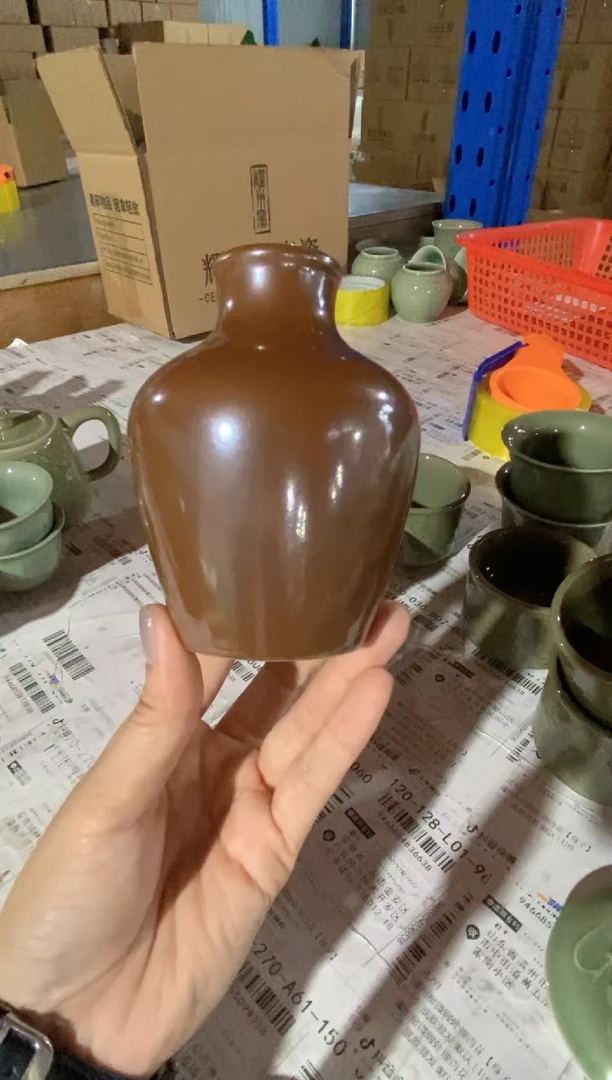 耀州窑瑕疵处理 紫金釉  嘟嘟瓶  一个