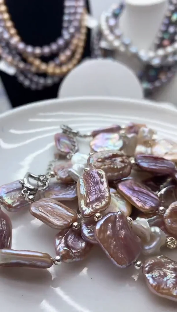 【闪购商品】淡水珍珠颈饰钛钢44