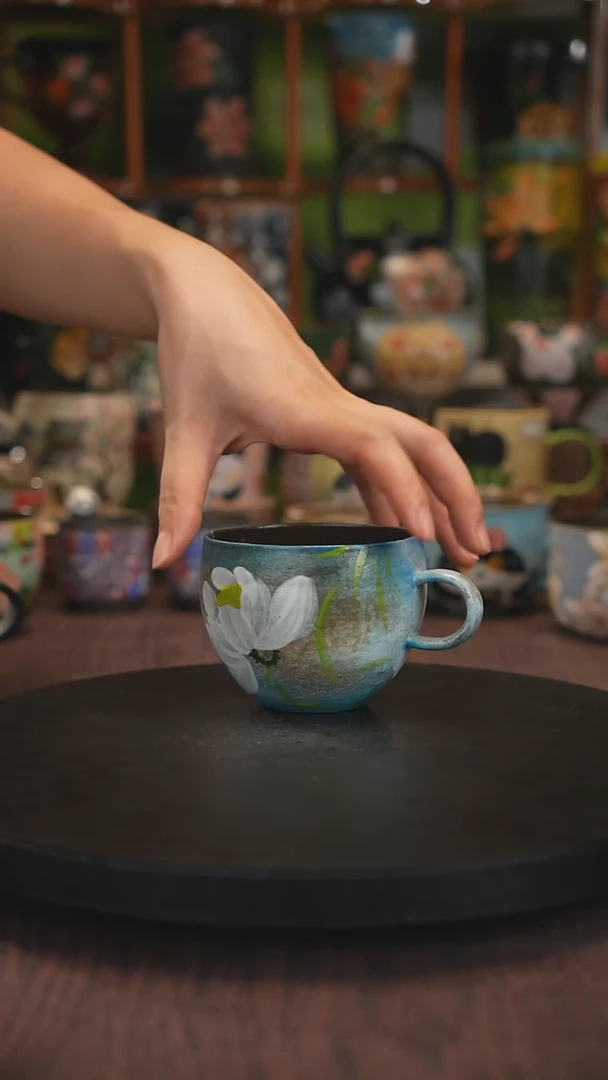 紫砂油画手绘釉下彩