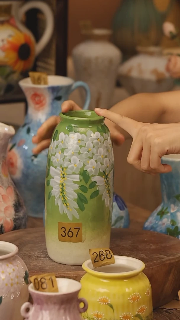 陶瓷367景德镇设计师手作花器摆件侘寂风