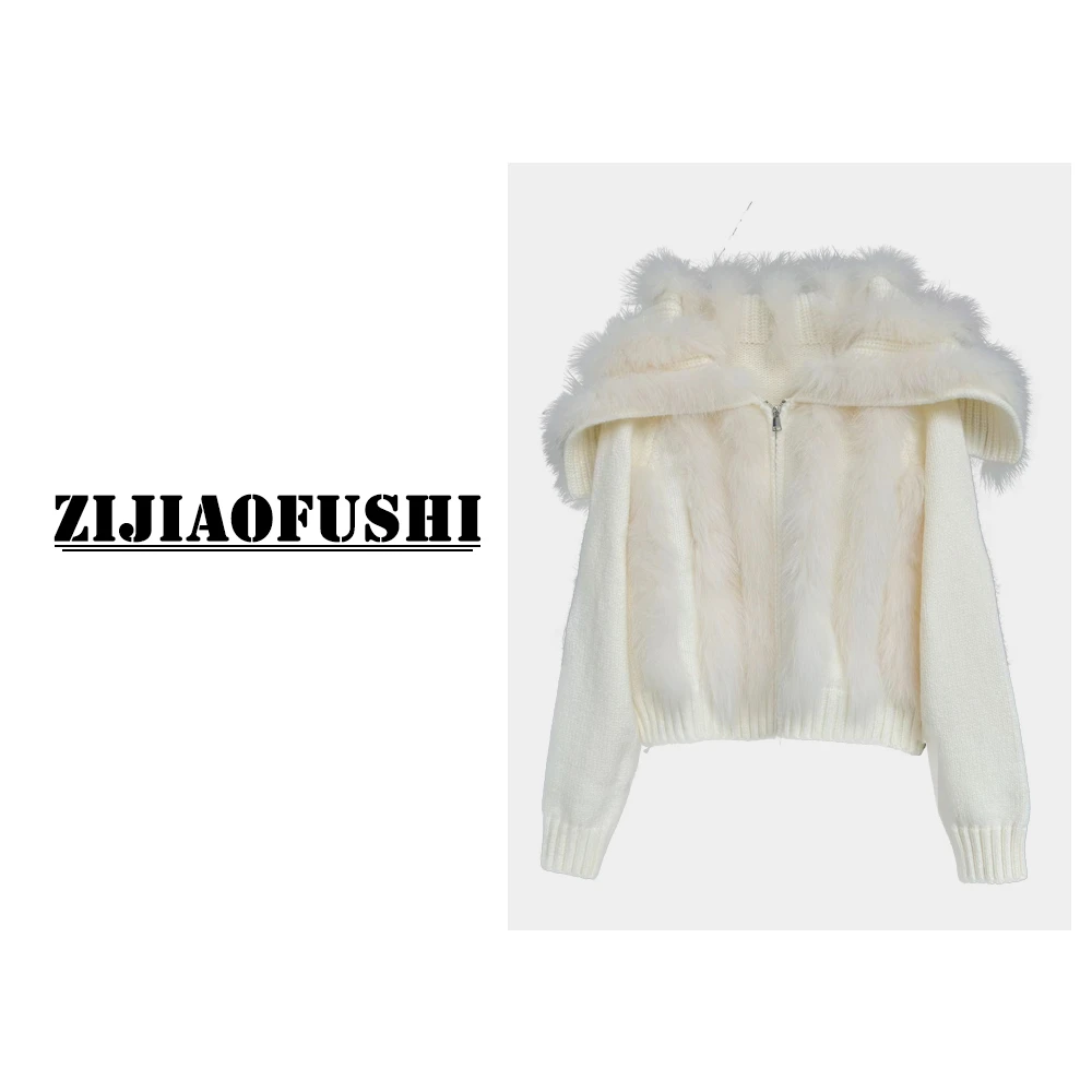 HLJ 紫娇服饰GGYKL-2408 时尚狐狸毛款外套