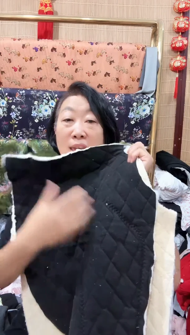 仿羊羔毛黑色女士棉裤裁片6片+1残片（内里有残无售后）