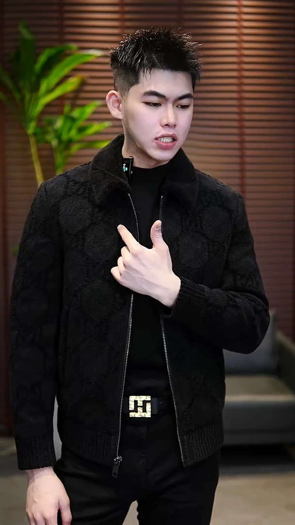 48码（100-125斤）男士羊羔毛领羽绒服3365