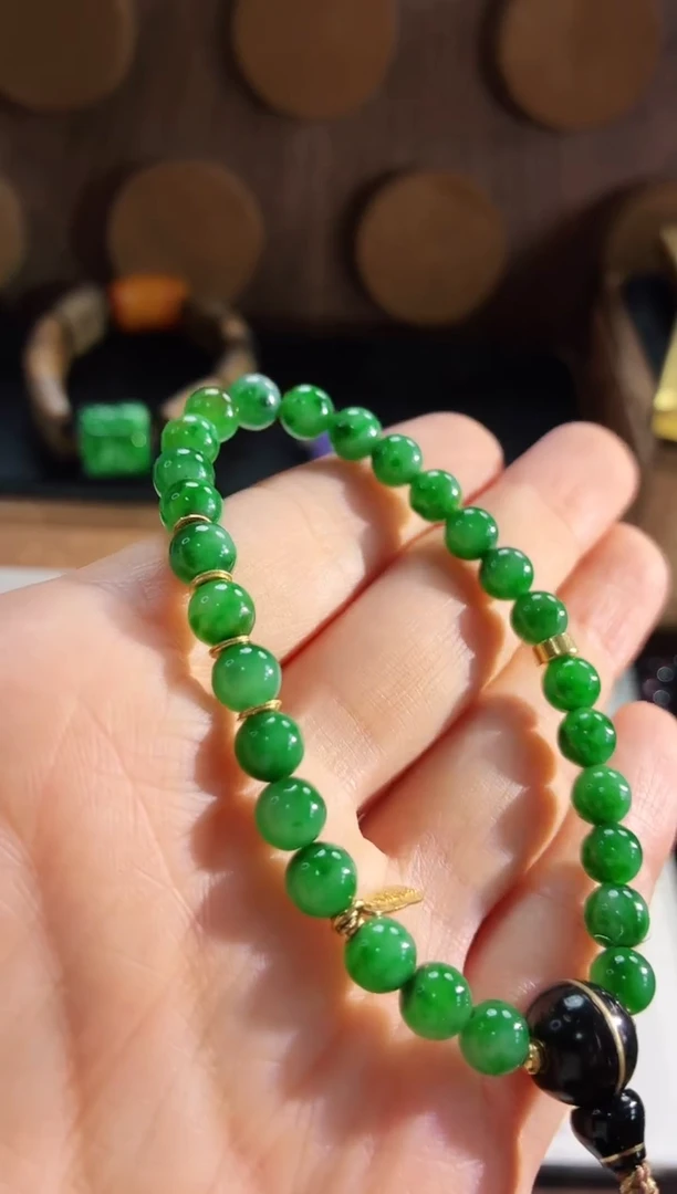 18K金镶嵌手链翡翠手串