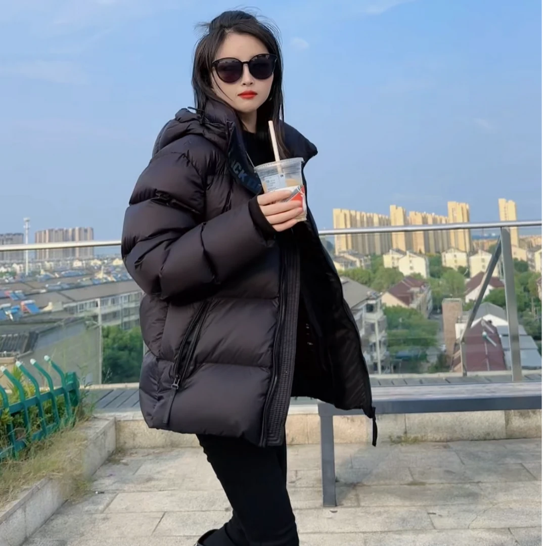 【集美】升级3.0白鸭绒五格极寒情侣百搭连帽防风加厚鸭绒服女