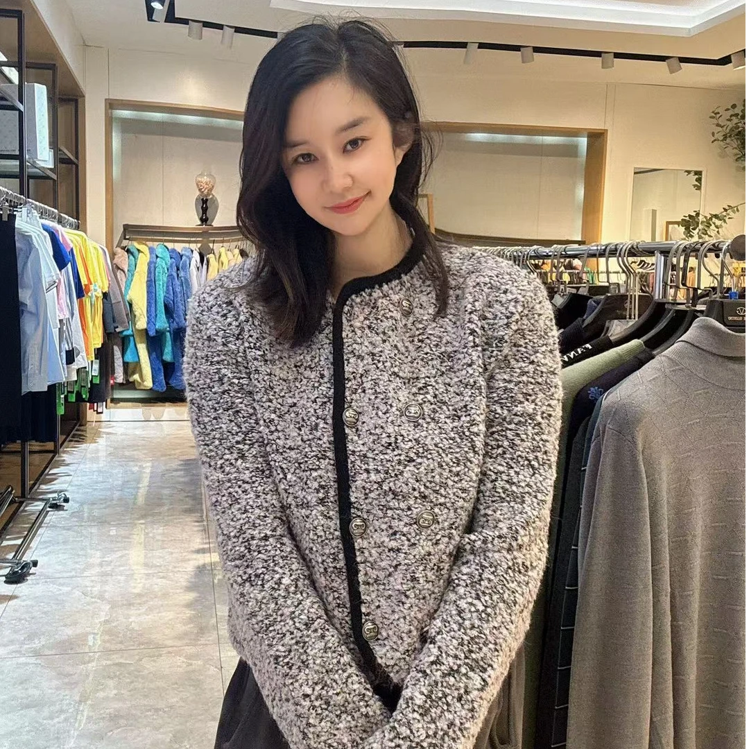 春季女士休闲小香风双排扣夹克外套