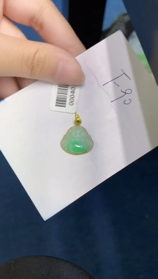 翡翠18K金镶嵌颈饰000000000