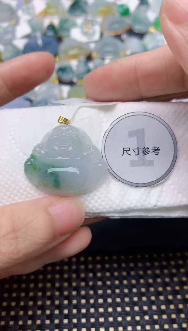 颈饰18K金镶嵌翡翠天然缅甸A货翡翠