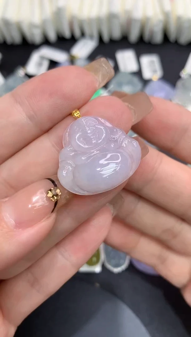 吊坠(不含链)18K金镶嵌翡翠111