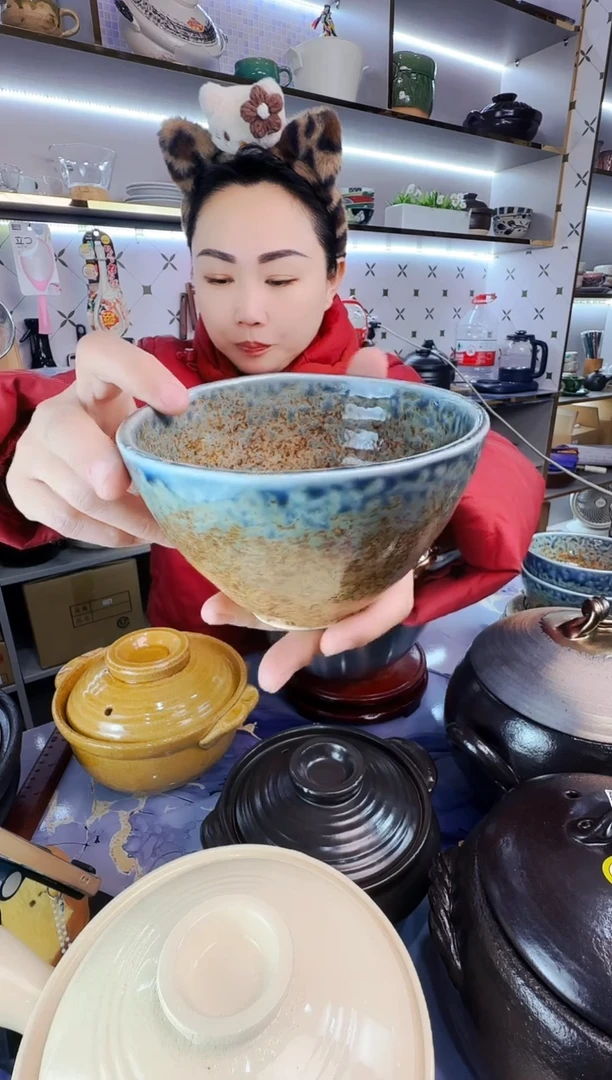 日本进口信乐烧沙地蓝流深钵