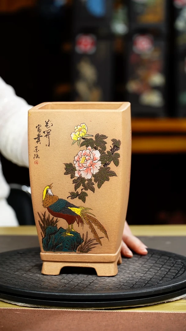 紫砂花盆平***真紫砂花盆