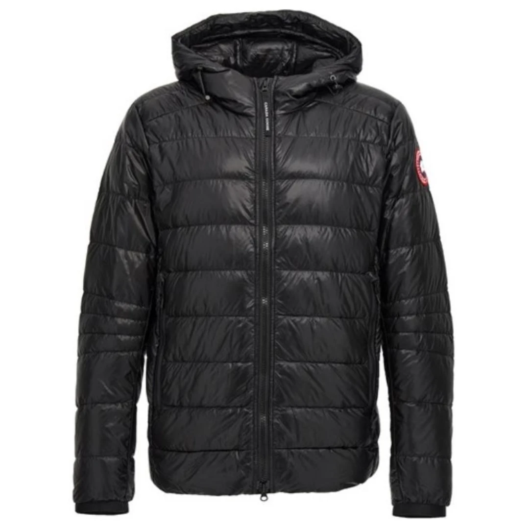 未使用 CANADA GOOSE 加拿大鹅黑色拉链冬季运动户外连帽羽绒服