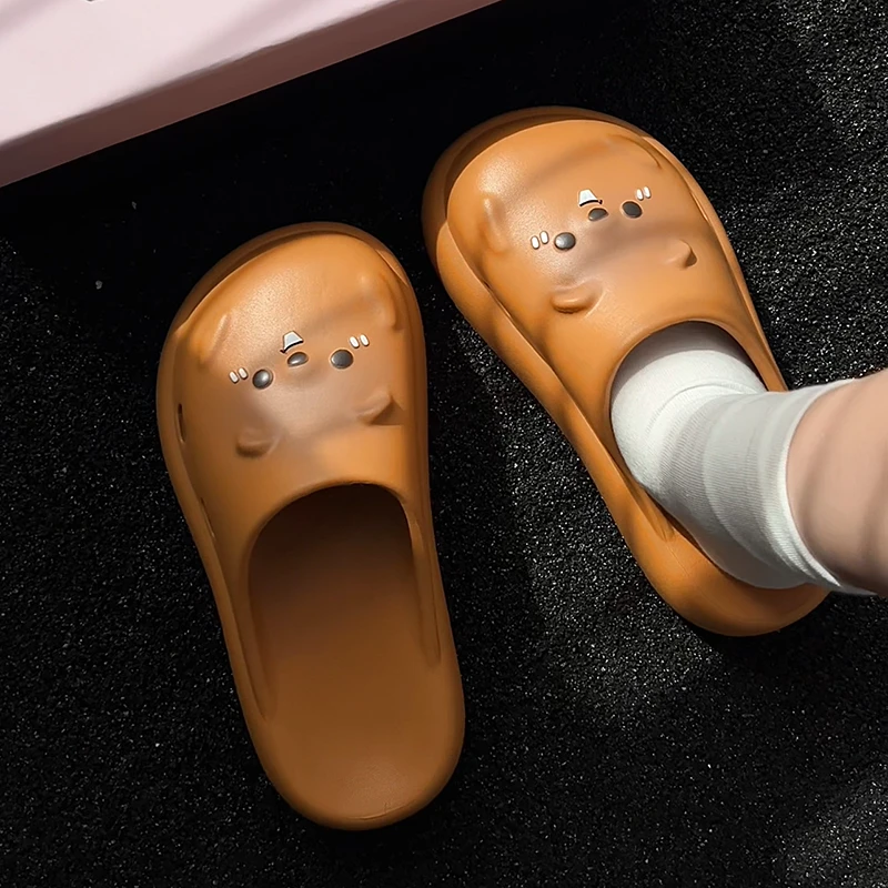 可爱卡通凉拖鞋女EVA厚底踩屎感防滑室内外穿家居网红一字拖鞋ins