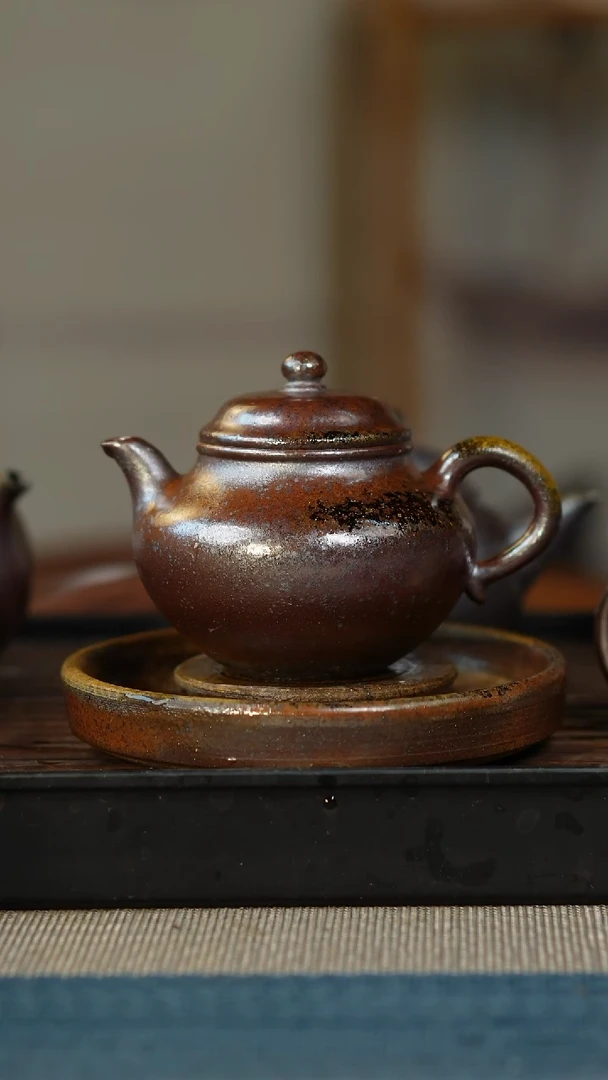 茶壶紫砂柴烧紫砂天青秋水