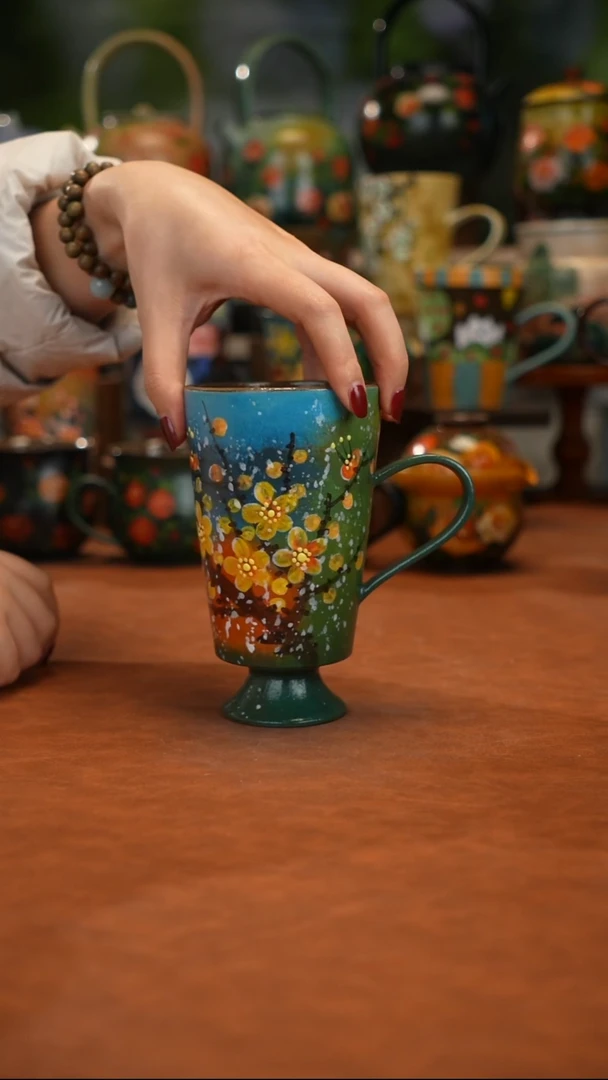 紫砂油画手绘釉下彩