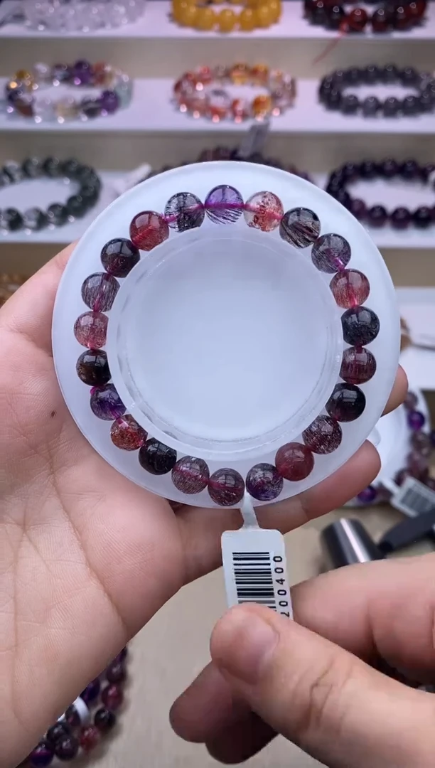 水晶手串未镶嵌黑加仑超七单圈8m+