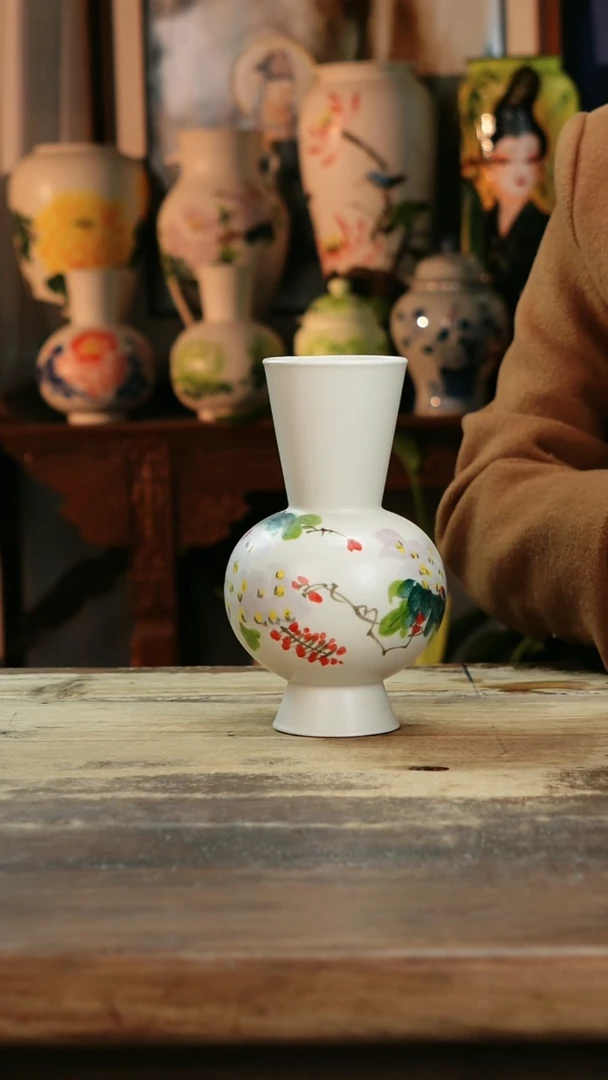 【闪购商品】瓷片景德镇纯手工釉下彩精品花瓶