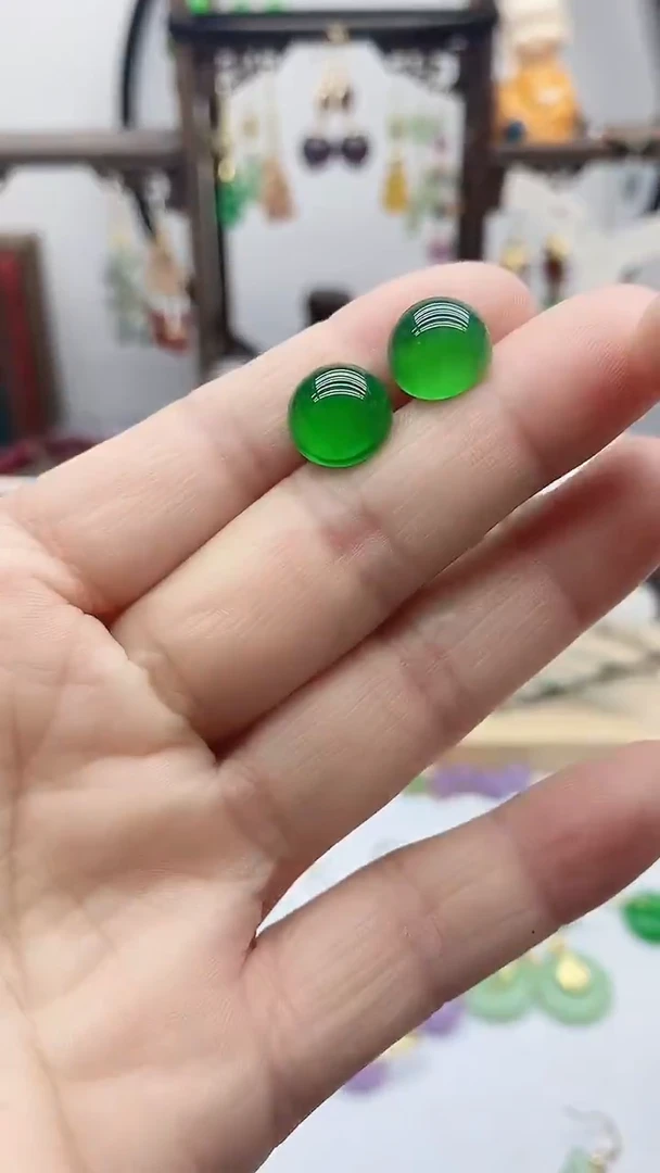 14K金镶嵌耳钉玛瑙/玉髓318