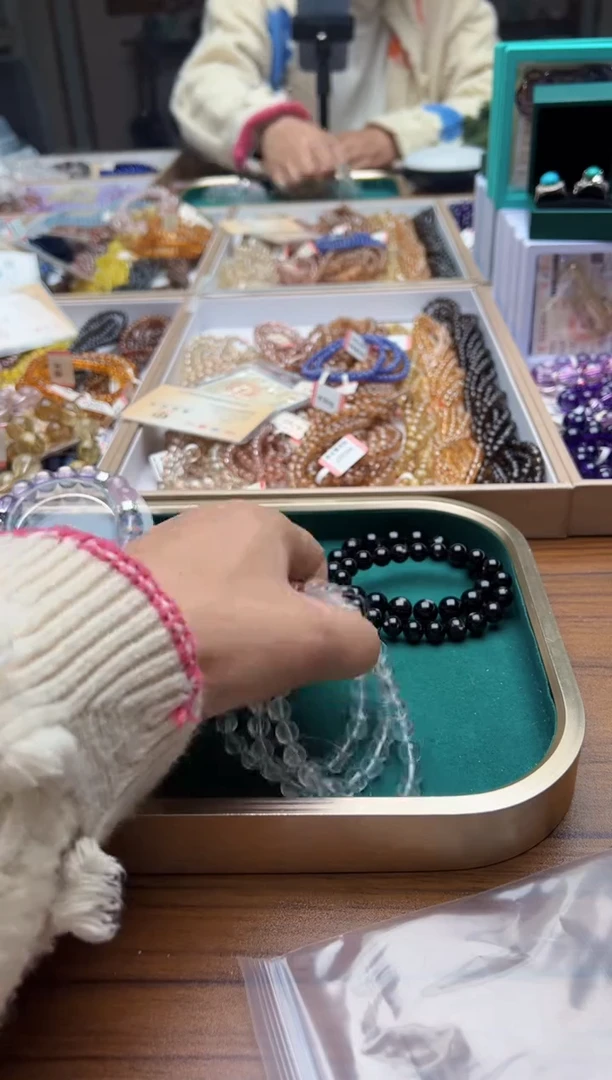 银S925镶嵌手链水晶白水晶8mm