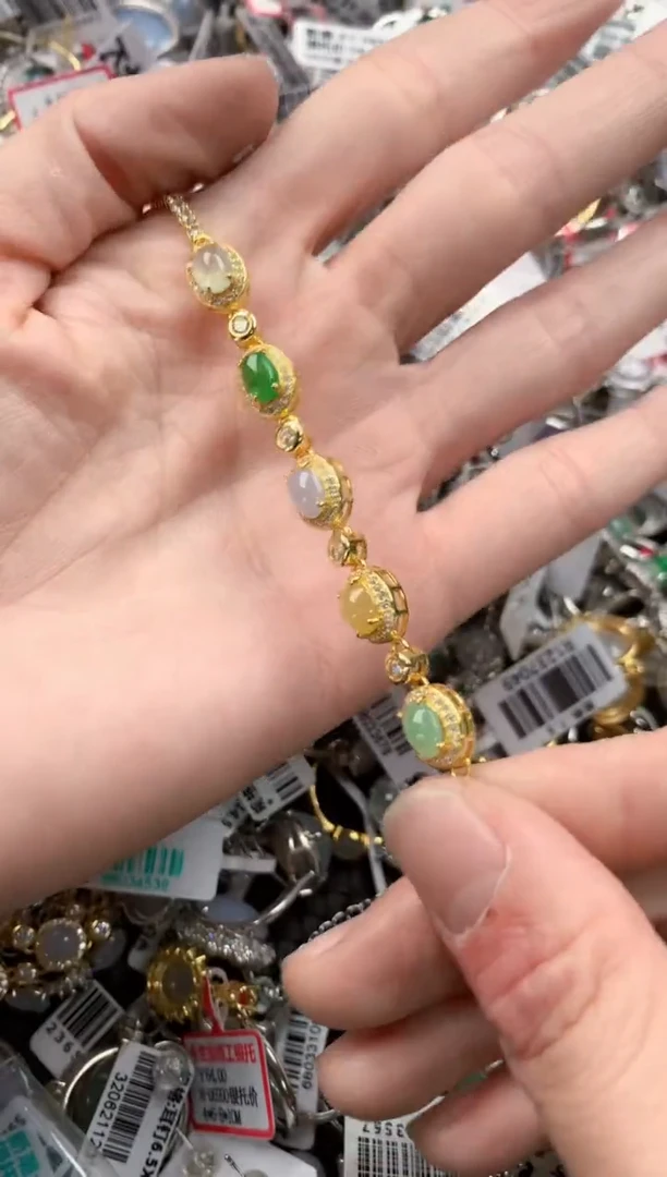 银S925镶嵌戒指翡翠4----3