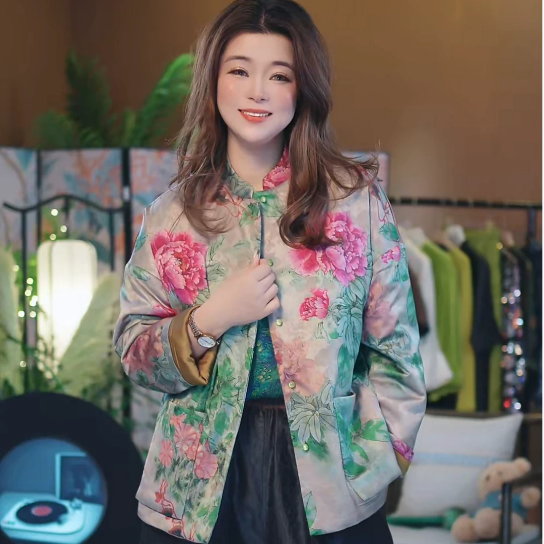 杯子家【高贵牡丹花蚕丝棉衣】反季处理！