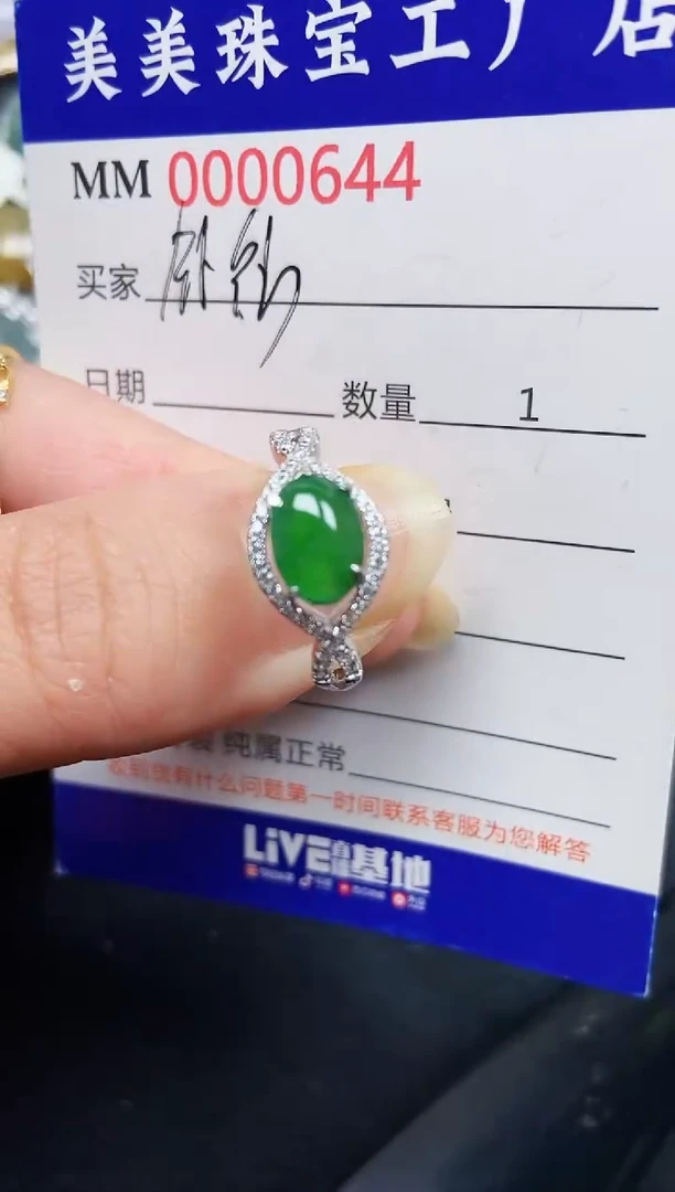 翡翠银S925镶嵌颈饰0644