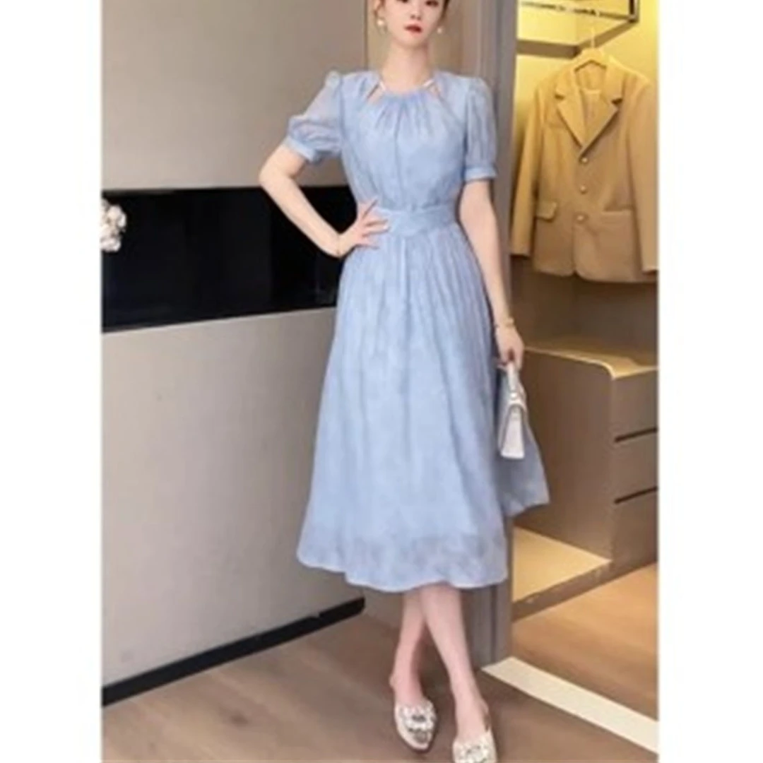 【现货+运费险】法式小众名媛连衣裙气质收腰显瘦仙女礼服裙HD277