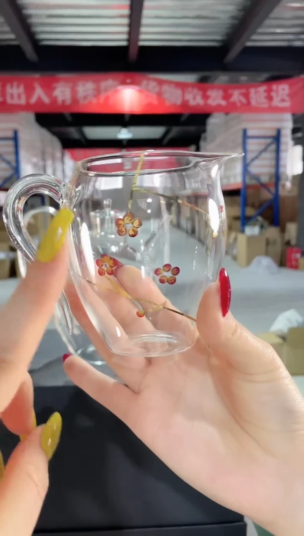 手绘雕刻梅花公道杯