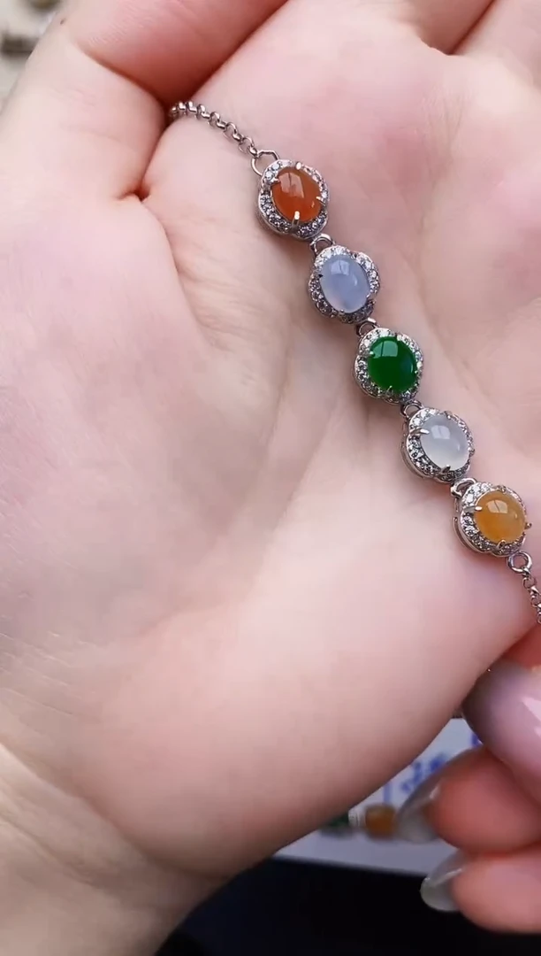银S925镶嵌戒指翡翠0037