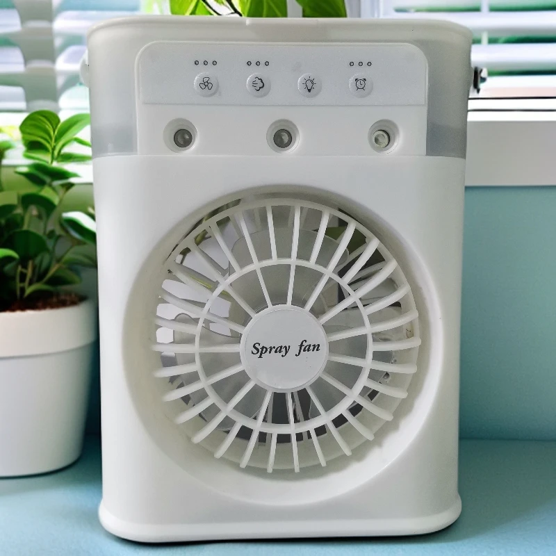 充电款三孔喷雾风扇电风扇USB小风扇学生宿舍办公室桌面家用
