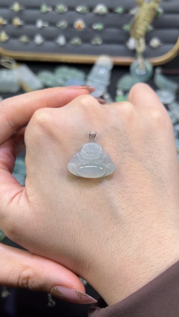 【闪购商品】翡翠颈饰18K金镶嵌佛公