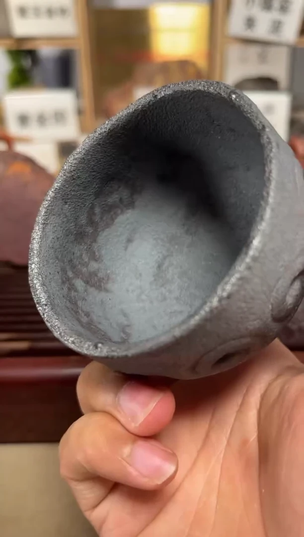 茶壶紫砂石红柴烧如意杯