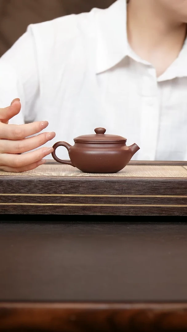 茶壶紫砂五号底槽清  韵瓦壶