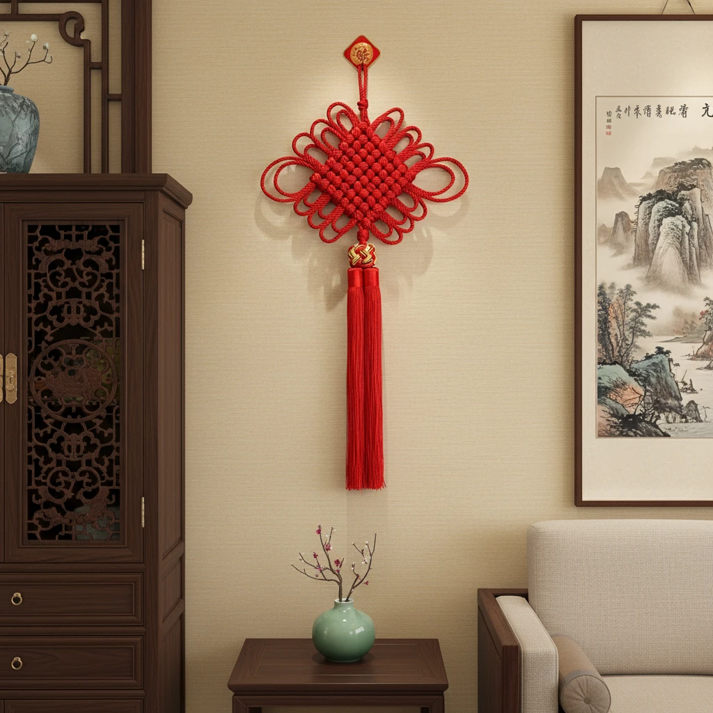 【麻花金丝球】纯手工编织喜庆玄关客厅电视墙乔迁之囍中国结福字