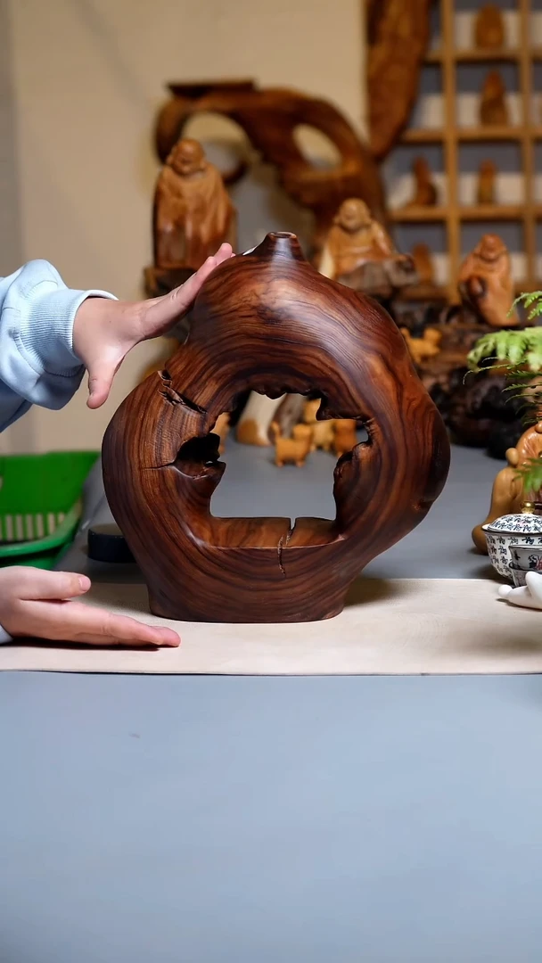 香樟木风化圈花瓶0434.