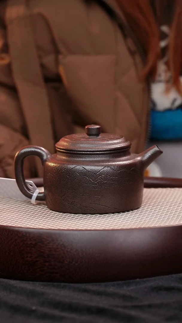 茶壶紫砂宜兴紫砂壶玄铁紫泥德钟h412001