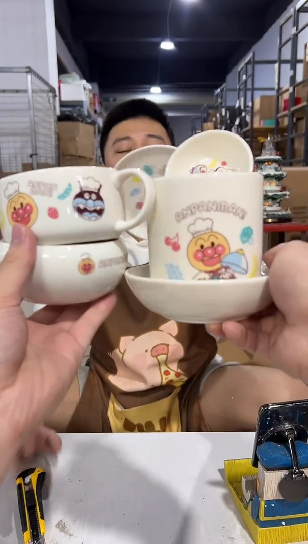 瓷片面包超人餐具6件套