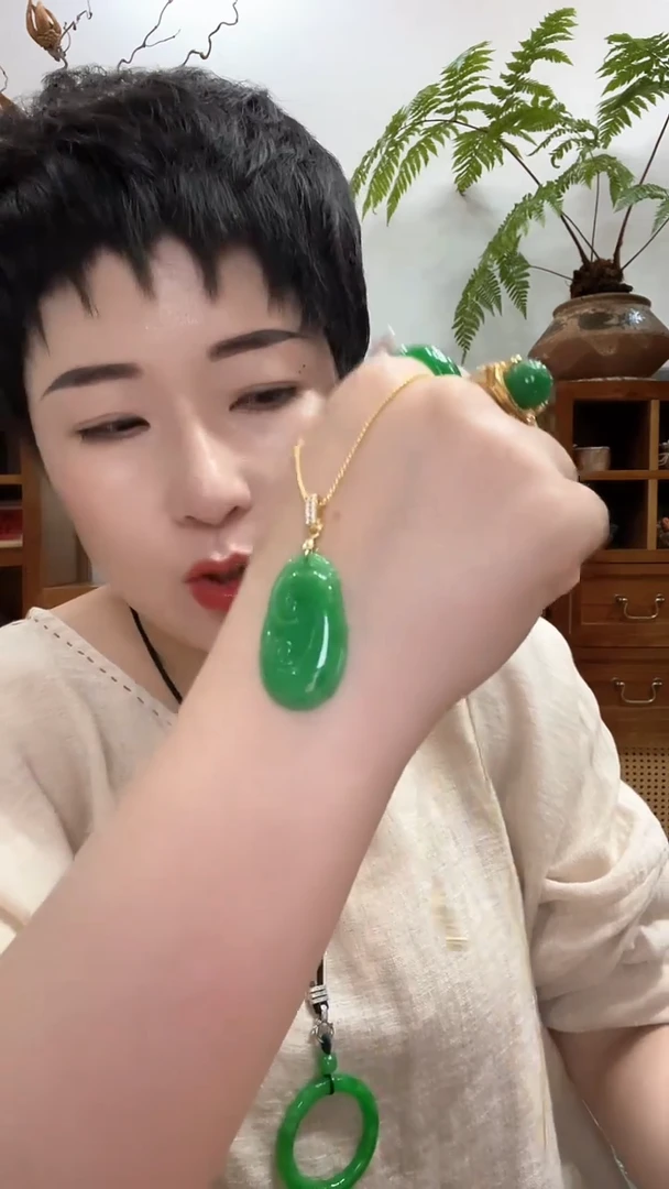 翡翠未镶嵌吊坠(赠链)282