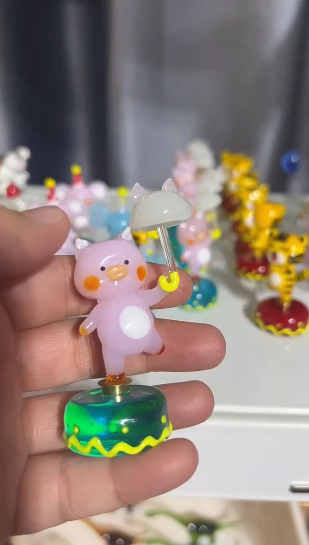 手工艺品琉璃宝*儿旋转小猪