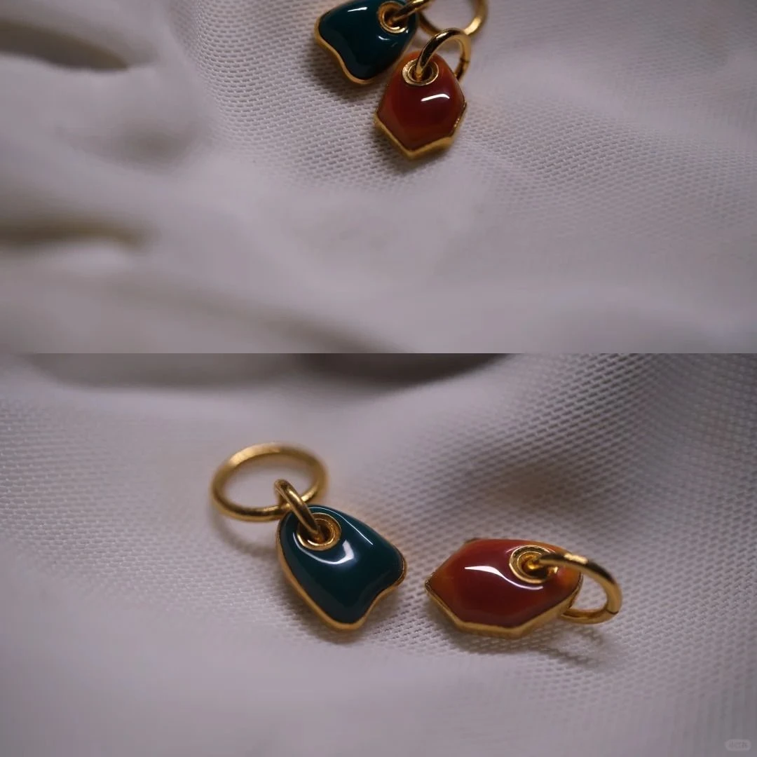 超精致迷你绿色diy小提溜滴溜小配件文玩手串珠手链小吊坠挂坠