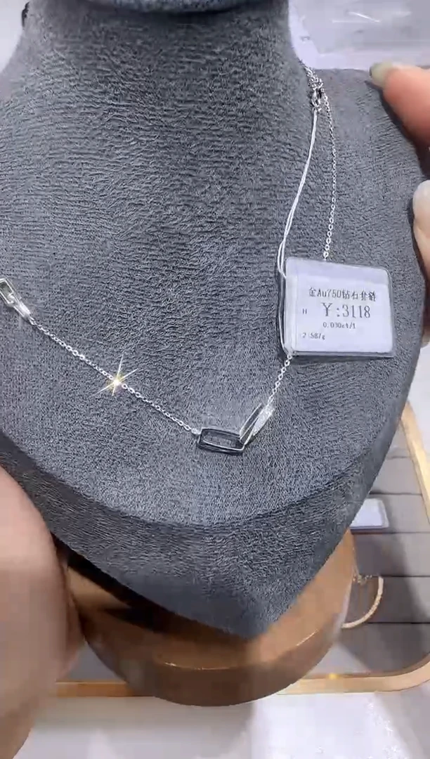 18K金镶嵌手链钻石18K金套链2588