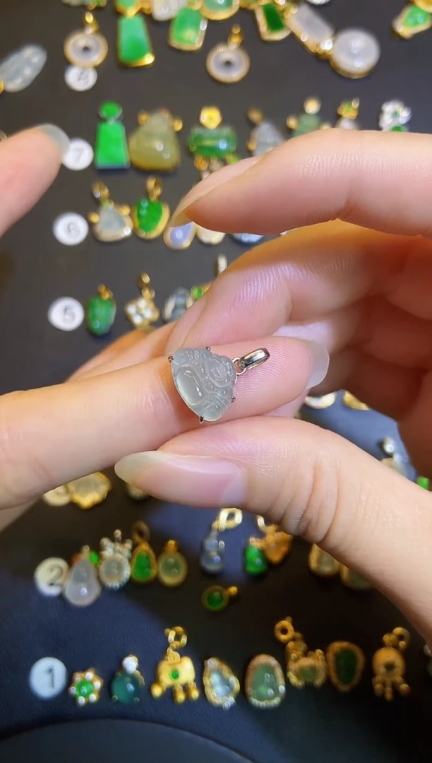 吊坠(不含链)银S925镶嵌翡翠1