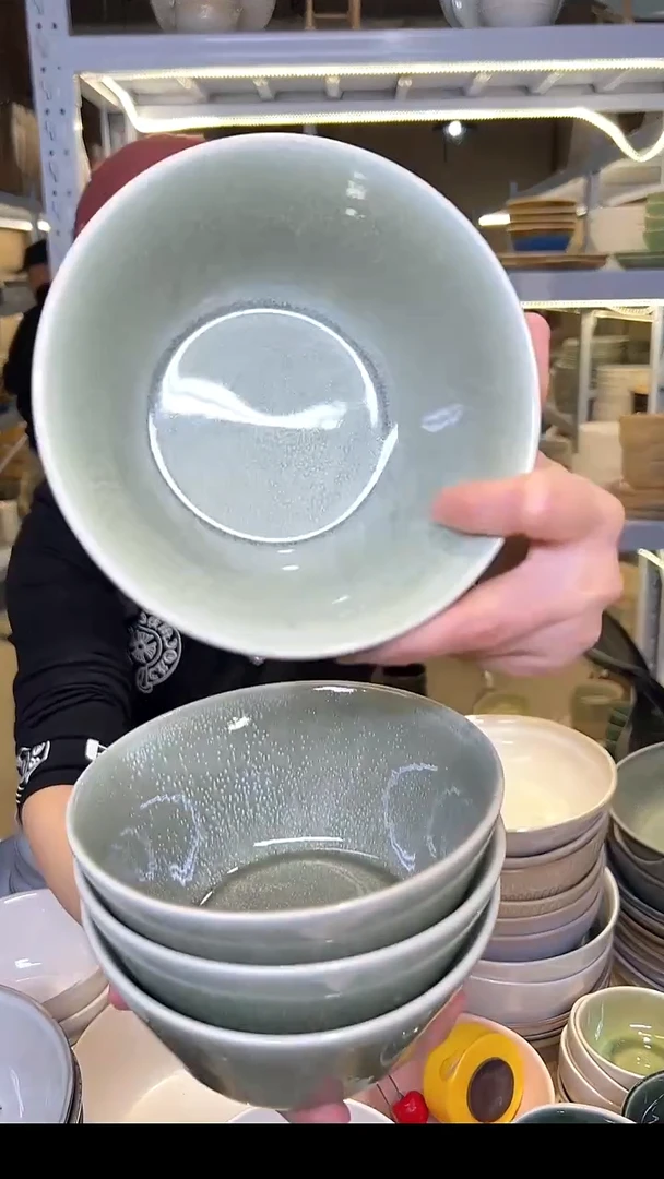 瓷45外贸尾货高温釉下彩陶瓷餐具默认微瑕