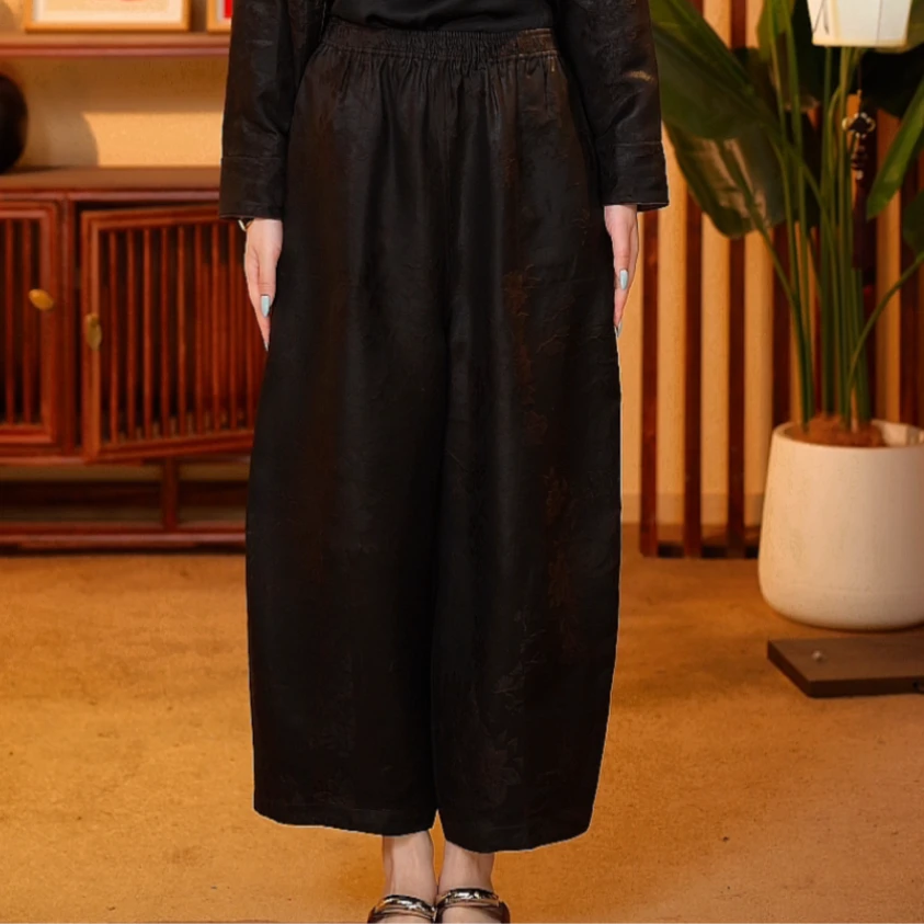 芹 新中式风 713268 香云纱 提花 花苞裤