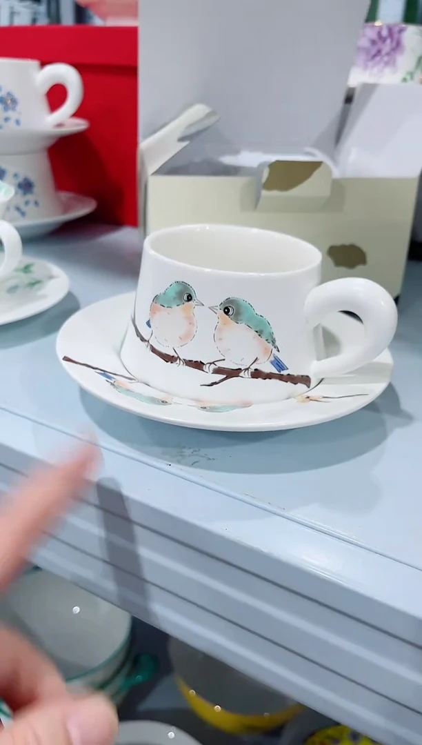 瓷片日用陶瓷（简装）杯碟一套