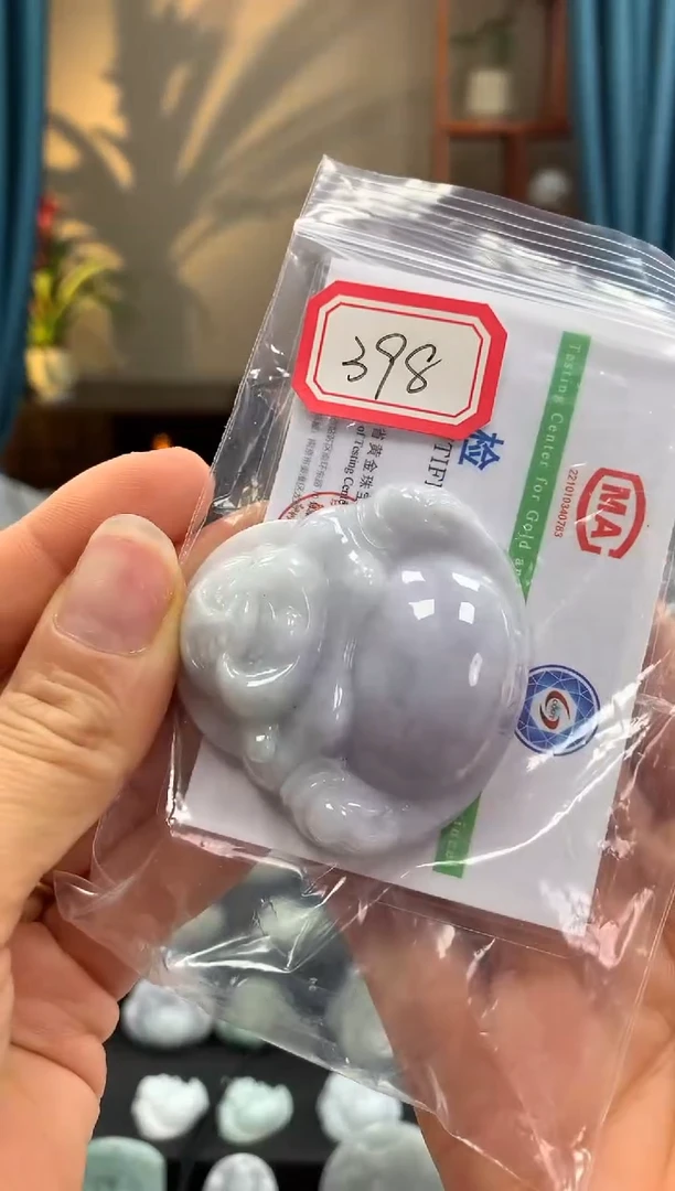 翡翠未镶嵌颈饰佛公398