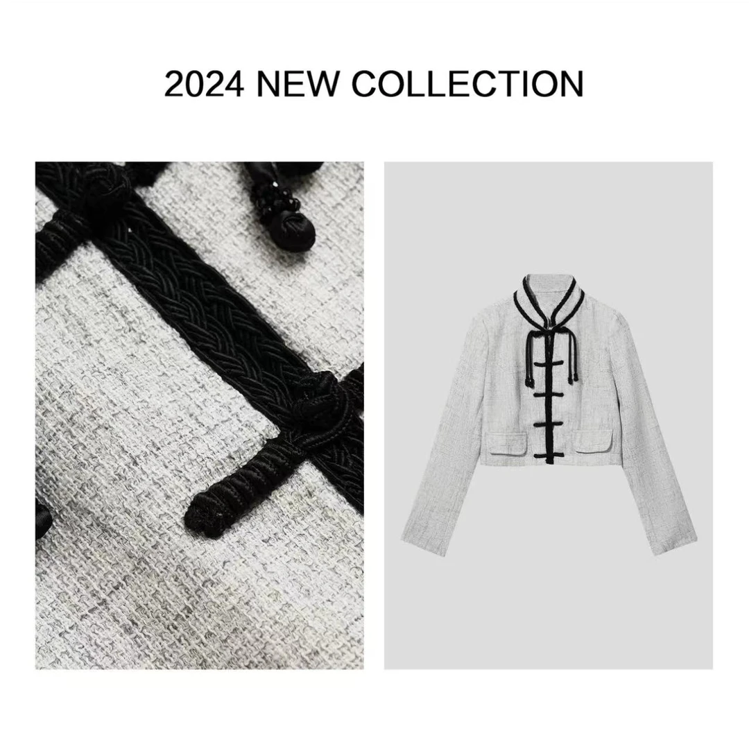 【小依专享】W1F18002B 秋季新款国风小香风外套-8002