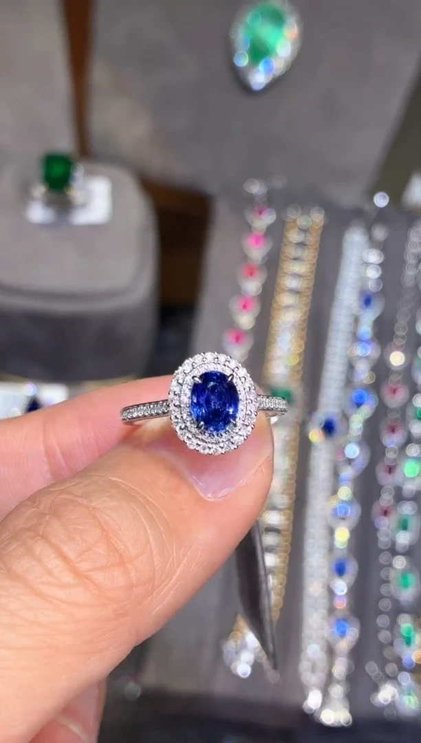 戒指蓝宝石18K金镶嵌【闪购】1.4ct/七天鉴赏/矢车菊