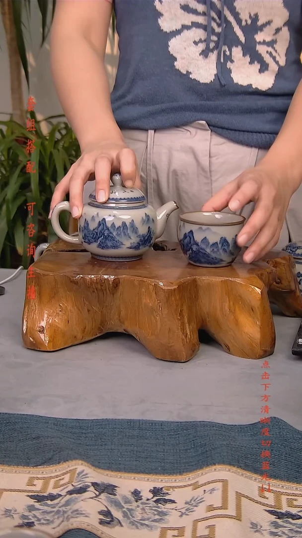 简装家用款2件套 老陶泥开片纹陶瓷茶具